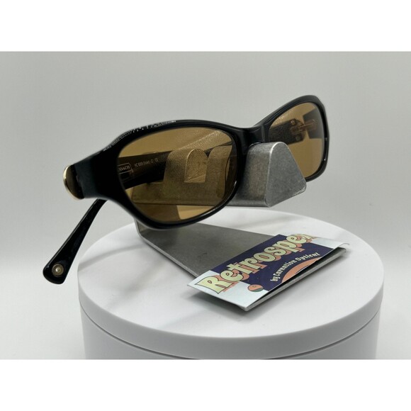 Vintage Y2K Style Sunglasses NOS 2000s Brown Lens Coach HC6009 Black Zyl Frame - Picture 7 of 7